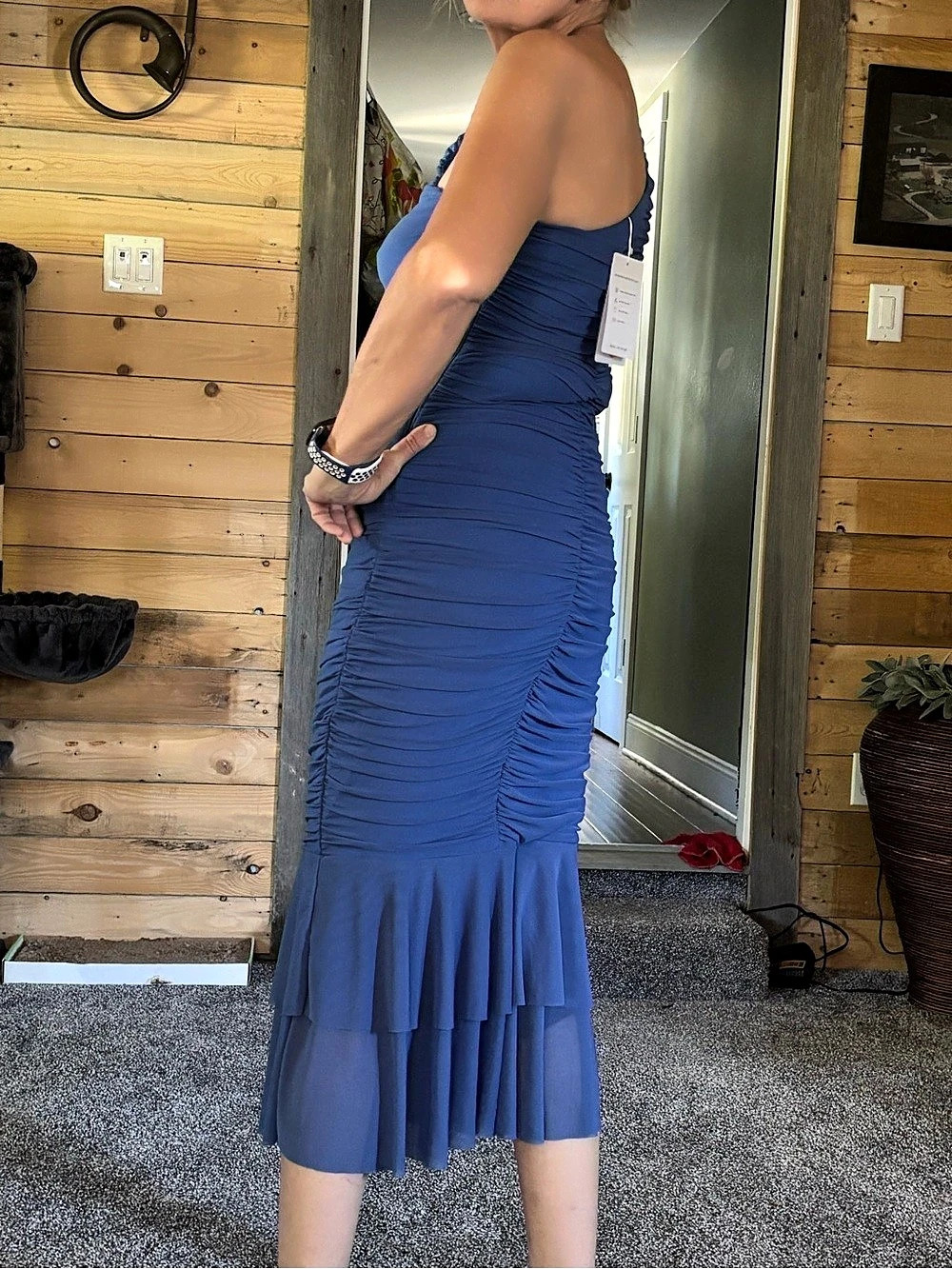 Blue One-Shoulder Dress NWT